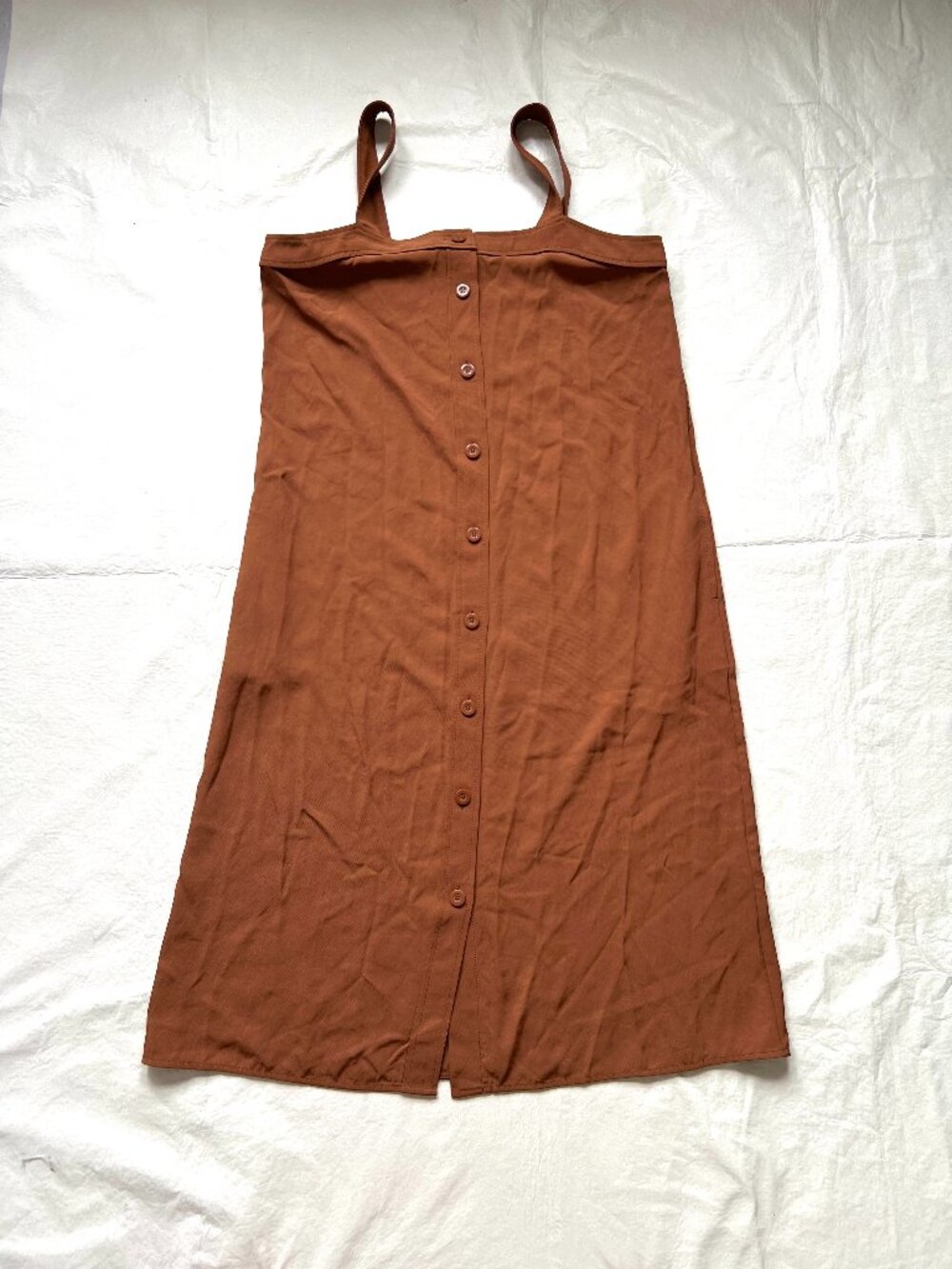 Everlane dress size 14 The Japanese Goweave Picnic brown sleeveless square neck
